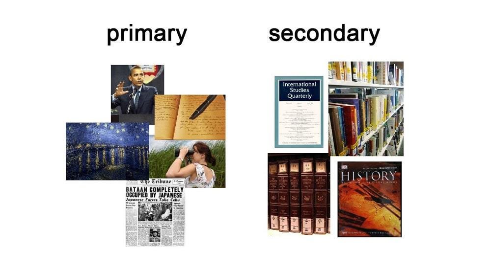 primary and secondary sources in historical research