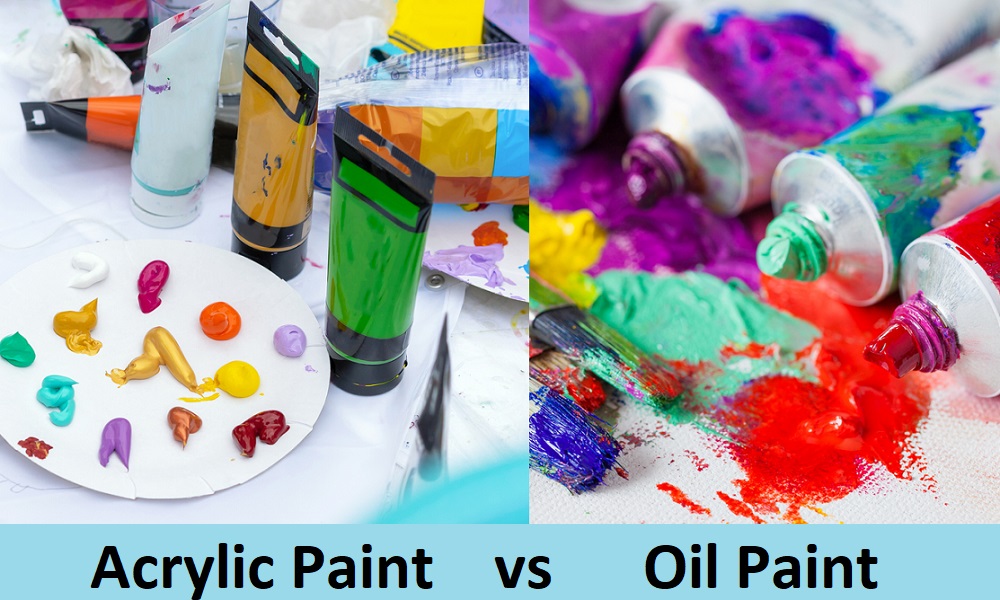 difference between acrylic & oil paint