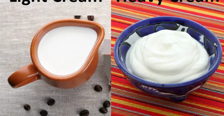difference between light cream and heavy cream