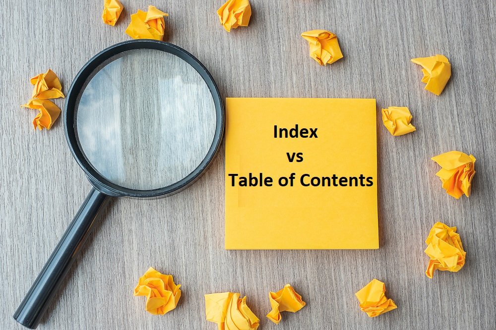 difference between Index and table of contents